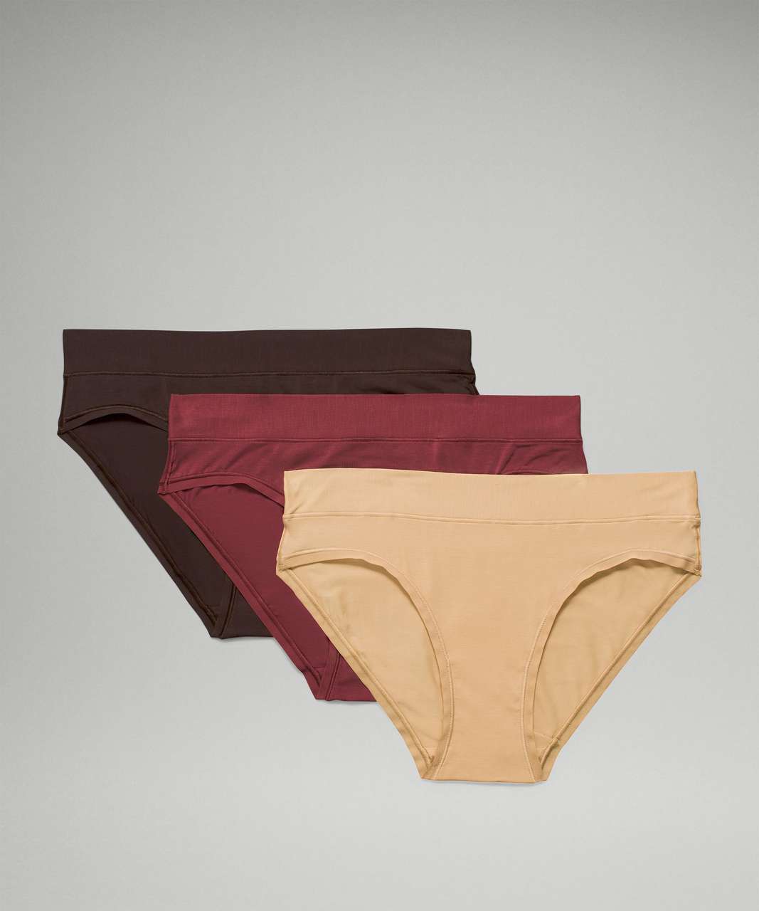 Lululemon UnderEase Mid-Rise Thong Underwear *3 Pack - Velvet Dust / Faded  Zap / Pipe Dream Blue - lulu fanatics