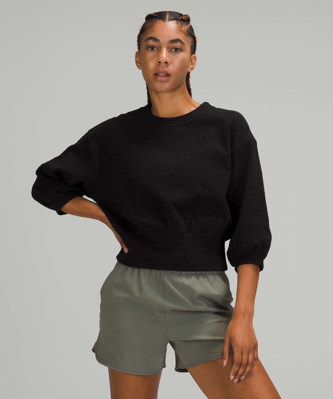 Lululemon Silk-Blend Crewneck Sweater - Black - lulu fanatics