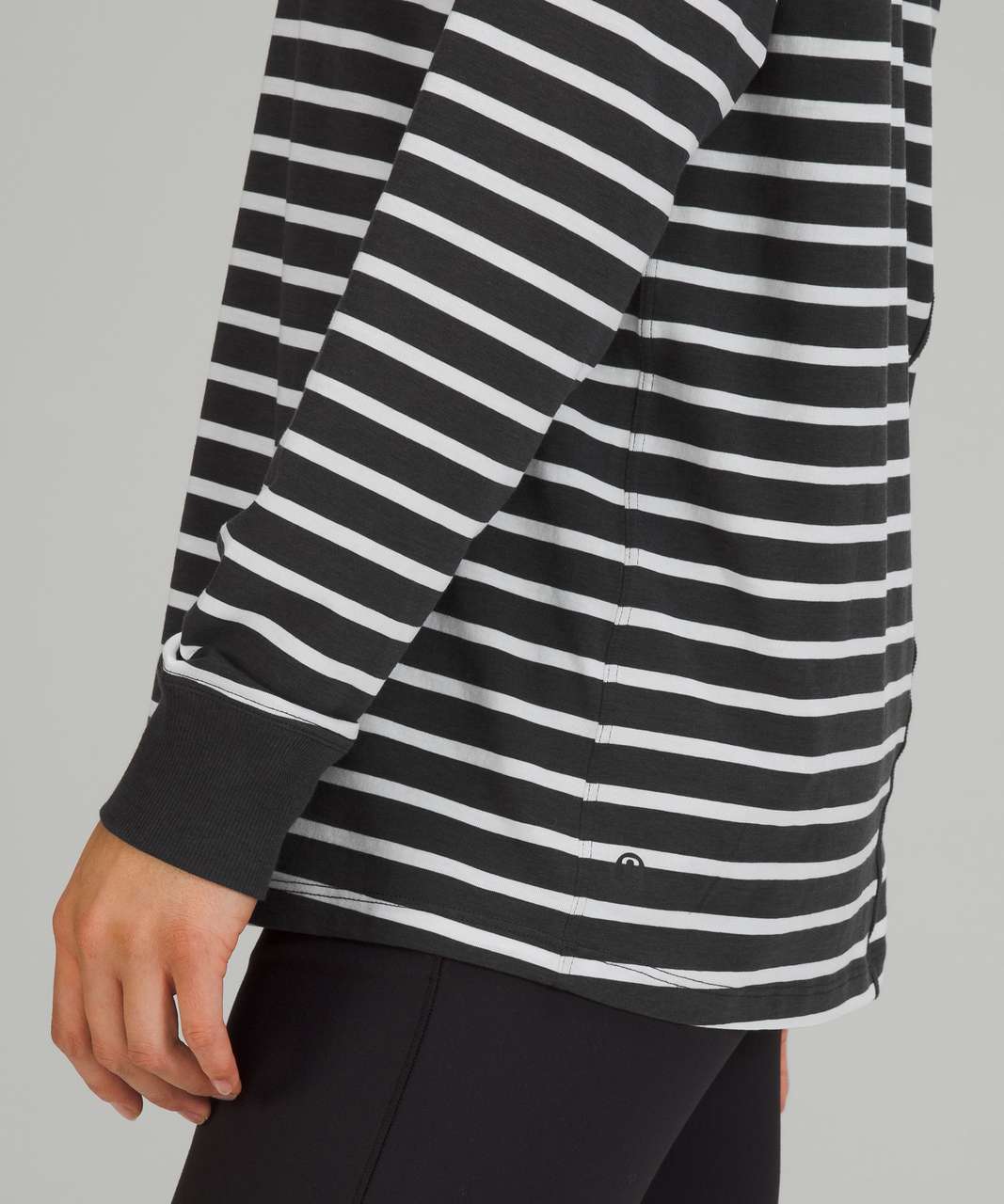 Lululemon All Yours Long Sleeve Shirt - Yachtie Stripe Graphite Grey White