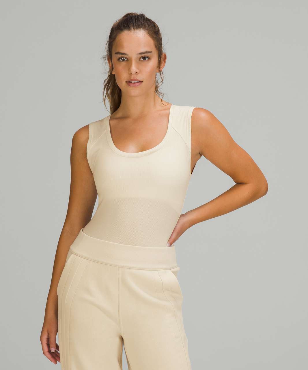 Lululemon LA Scoop Neck Bodysuit - White Opal - lulu fanatics