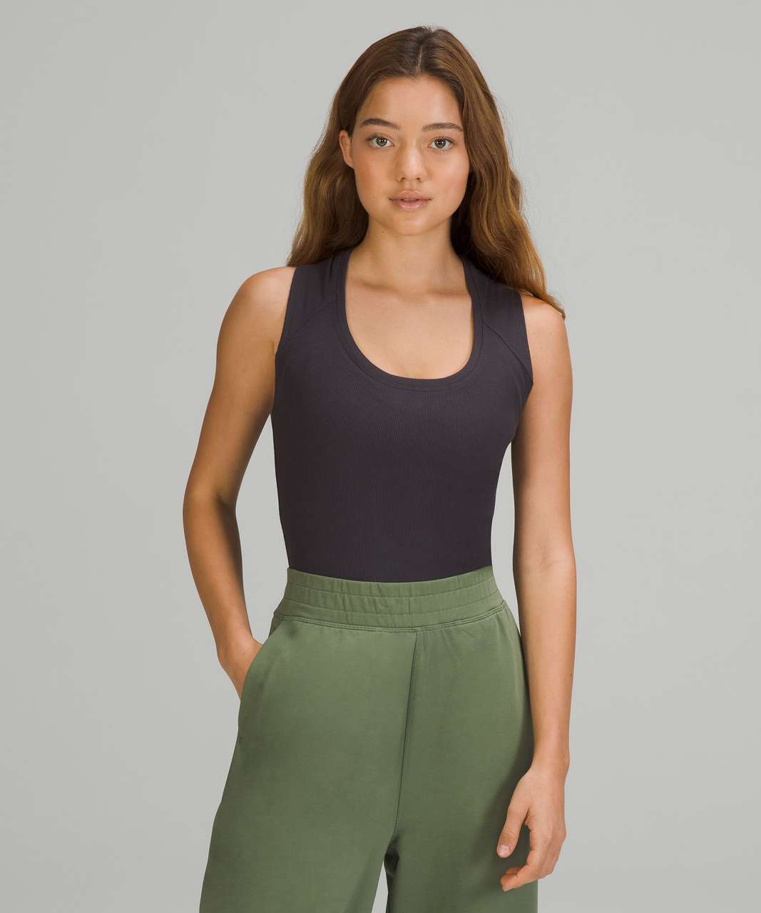 Lululemon LA Scoop Neck Bodysuit - Black Granite