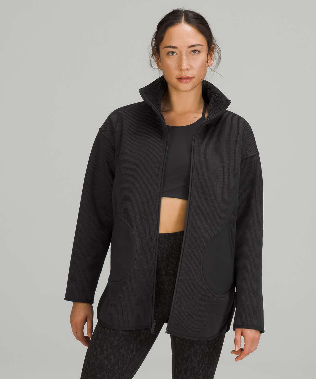 Lululemon Reversible Fleece Jacket - Black / Black