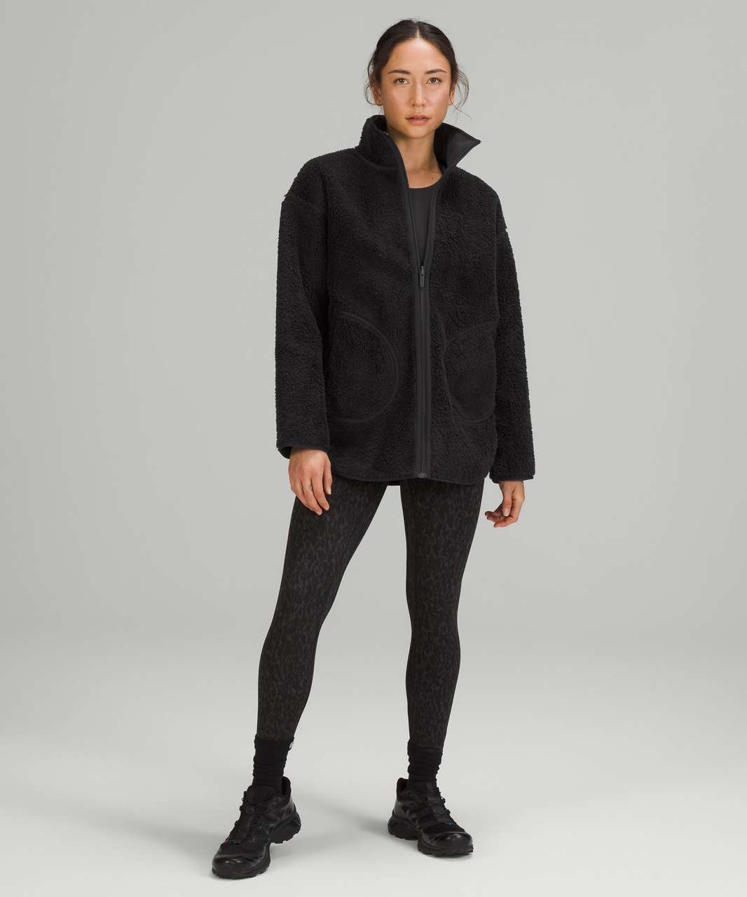 Lululemon Reversible Fleece Jacket - Black / Black