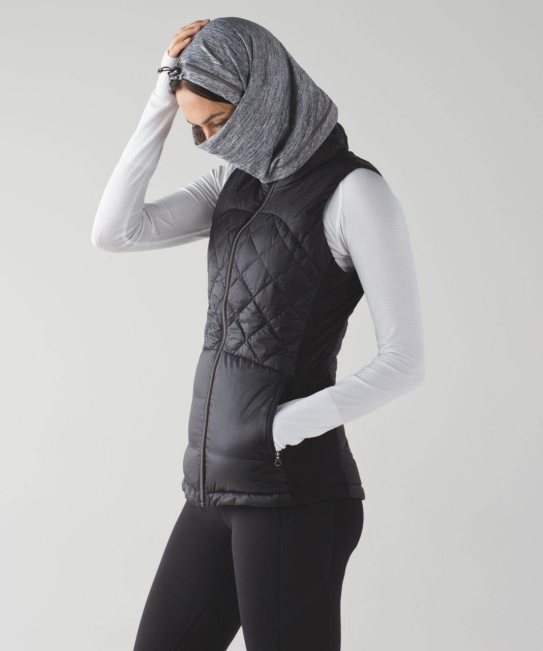 Lululemon Run Fast Neck Warmer - Space Dye Camo Ice Grey Pitch Grey