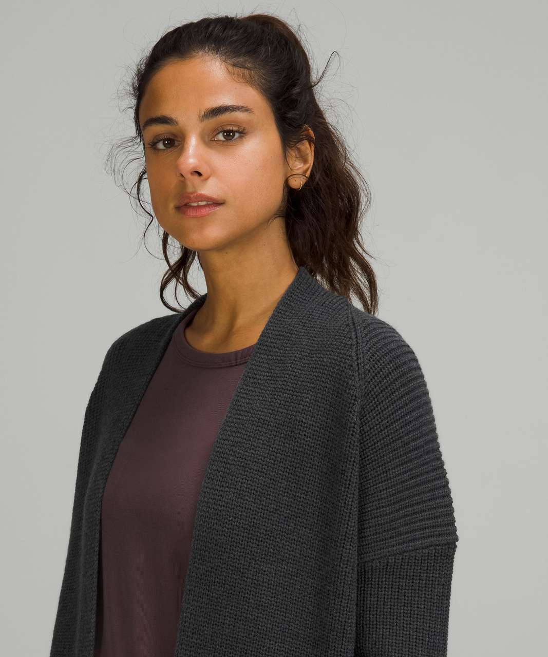 Lululemon Merino Wool Cardigan - Heathered Black