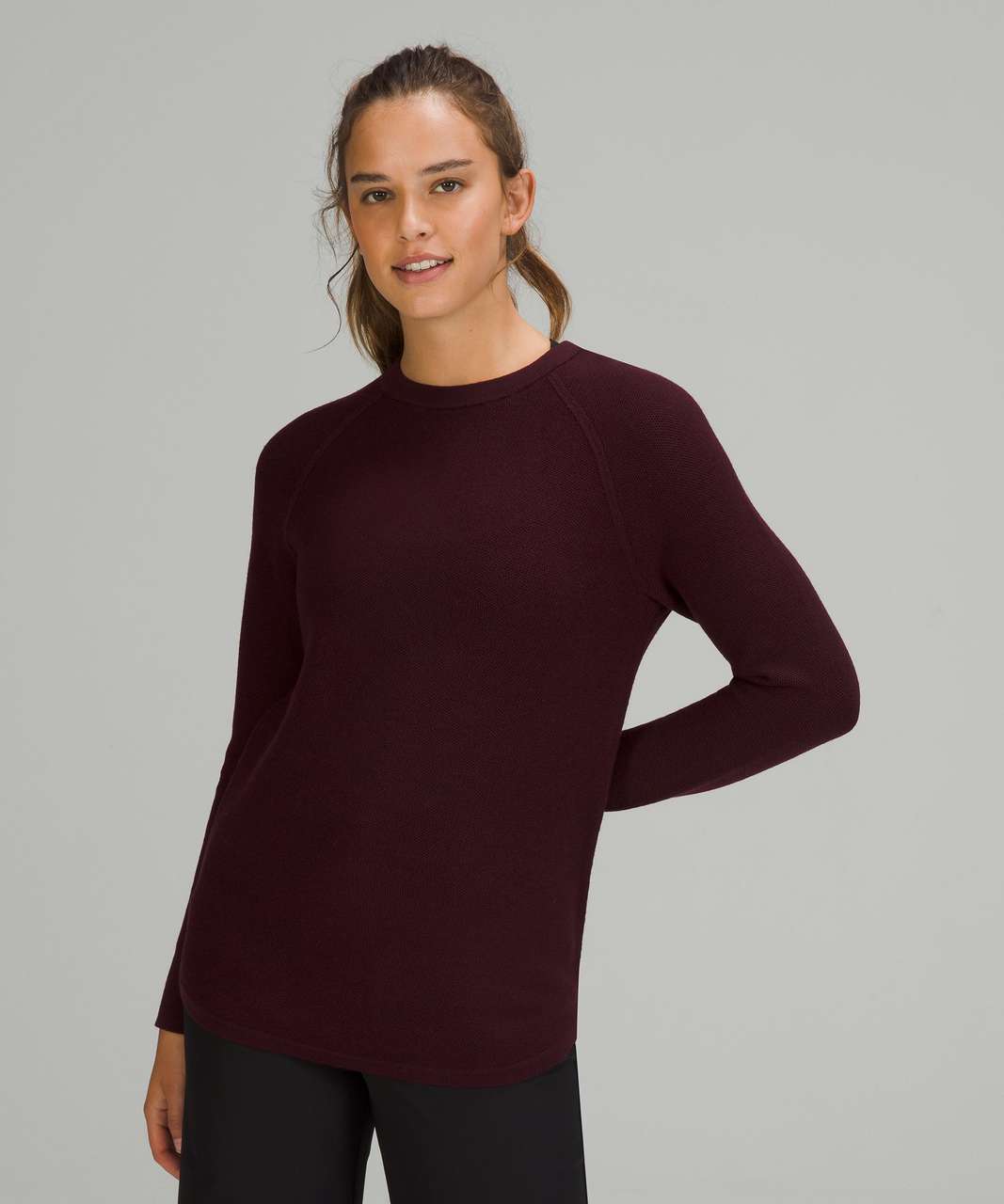 Lululemon Merino Wool Honeycomb Sweater - Cassis