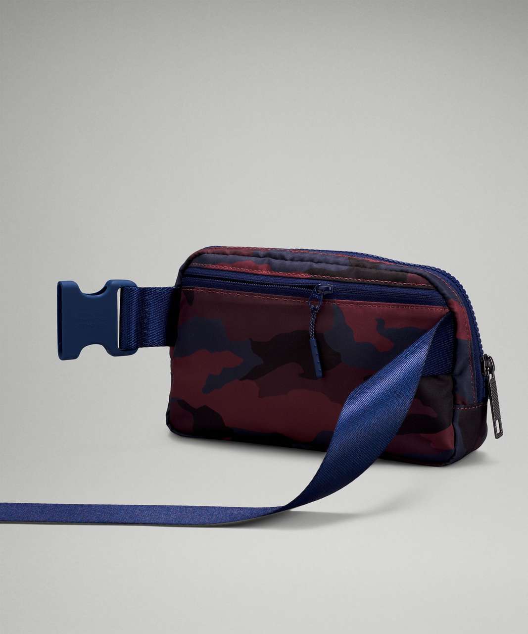 Camo Convertible Belt Bag + Red-Navy Twill Crossbody Strap Set