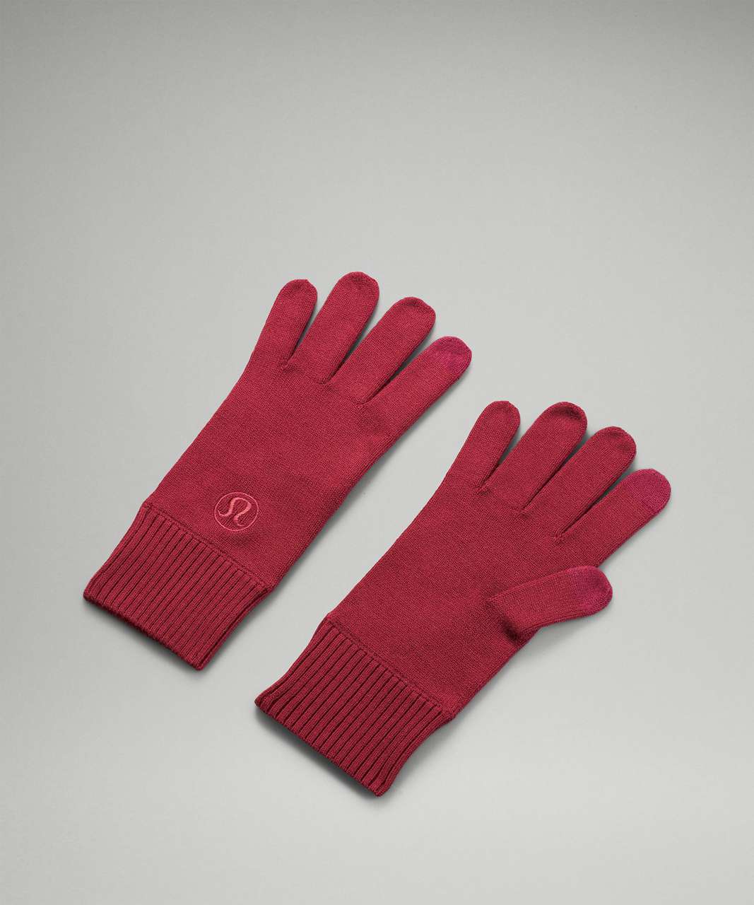 LULULEMON MENS COLD PURSUIT KNIT GLOVES, HEATHERED CORE MEDIUM