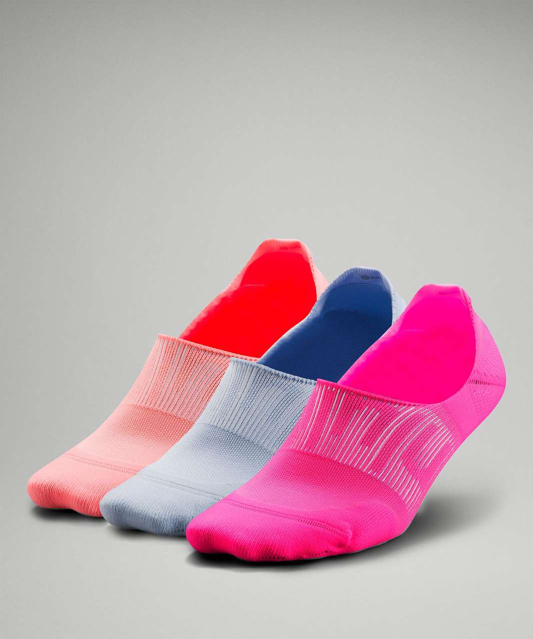 Lululemon Power Stride No-Show Sock with Active Grip 3 Pack - Highlight Pink / Blue Linen / Sunset