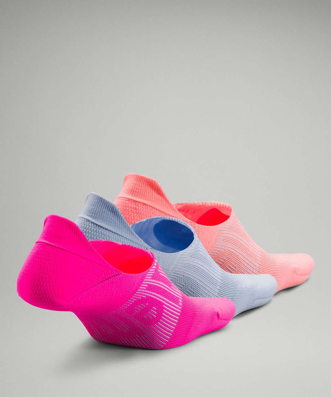 Lululemon Power Stride No-Show Sock with Active Grip 3 Pack - Highlight Pink / Blue Linen / Sunset