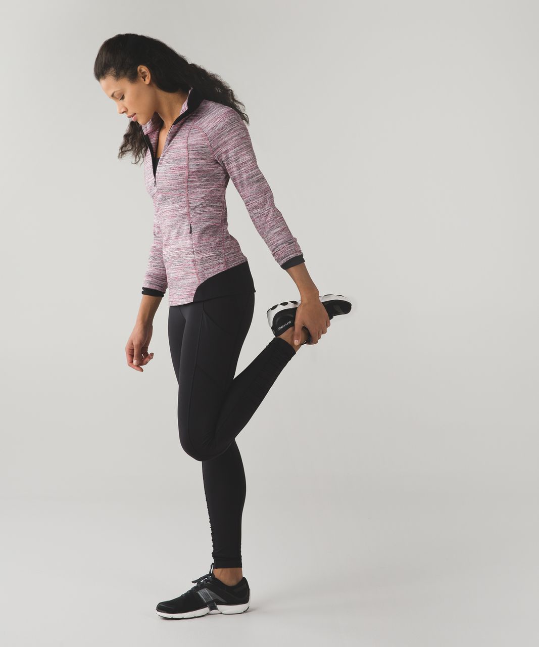 Lululemon Runderful 1/2 Zip - Space Dye Camo Berry Rumble Multi / Black