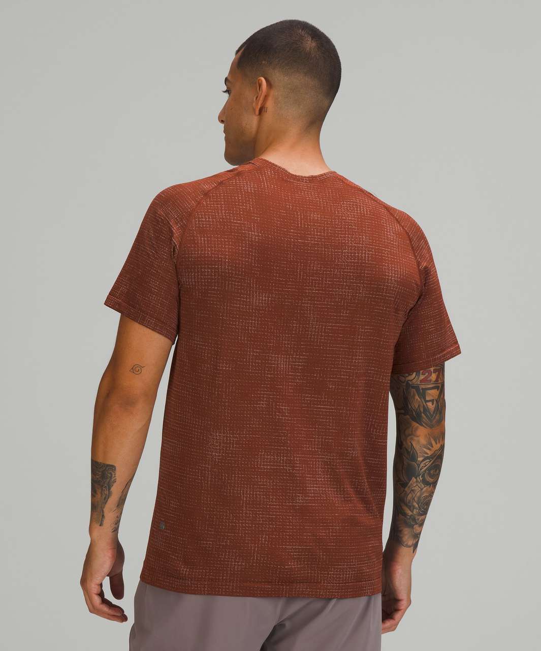 Lululemon Metal Vent Tech T-Shirt 2.0 - Disrupted Grid Delicate Mint / Date Brown