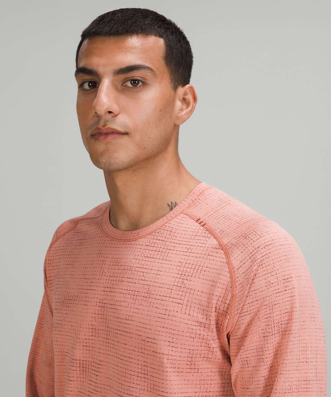 Lululemon Metal Vent Tech Long Sleeve Shirt 2.0 - Disrupted Grid Mulled Wine / Pink Savannah