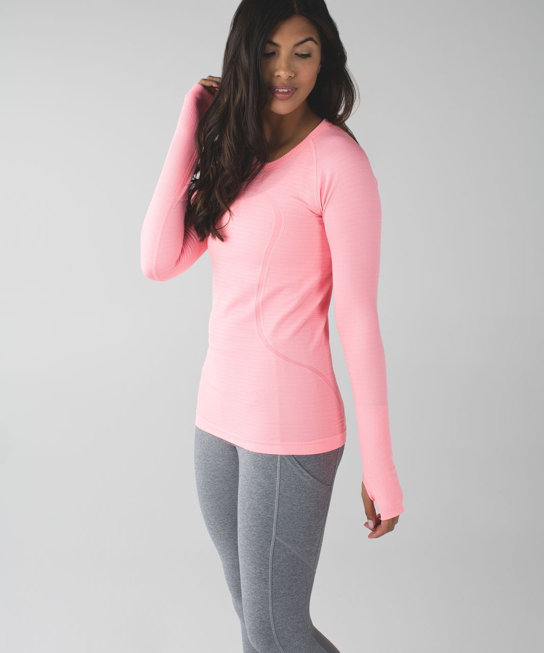 Lululemon Swiftly Tech Long Sleeve Crew - Heathered Flash Light