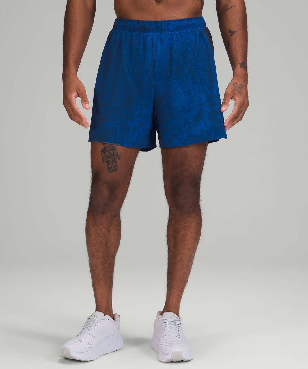 Lululemon Surge Lined Shorts 4 In Gravel Dust True Navy