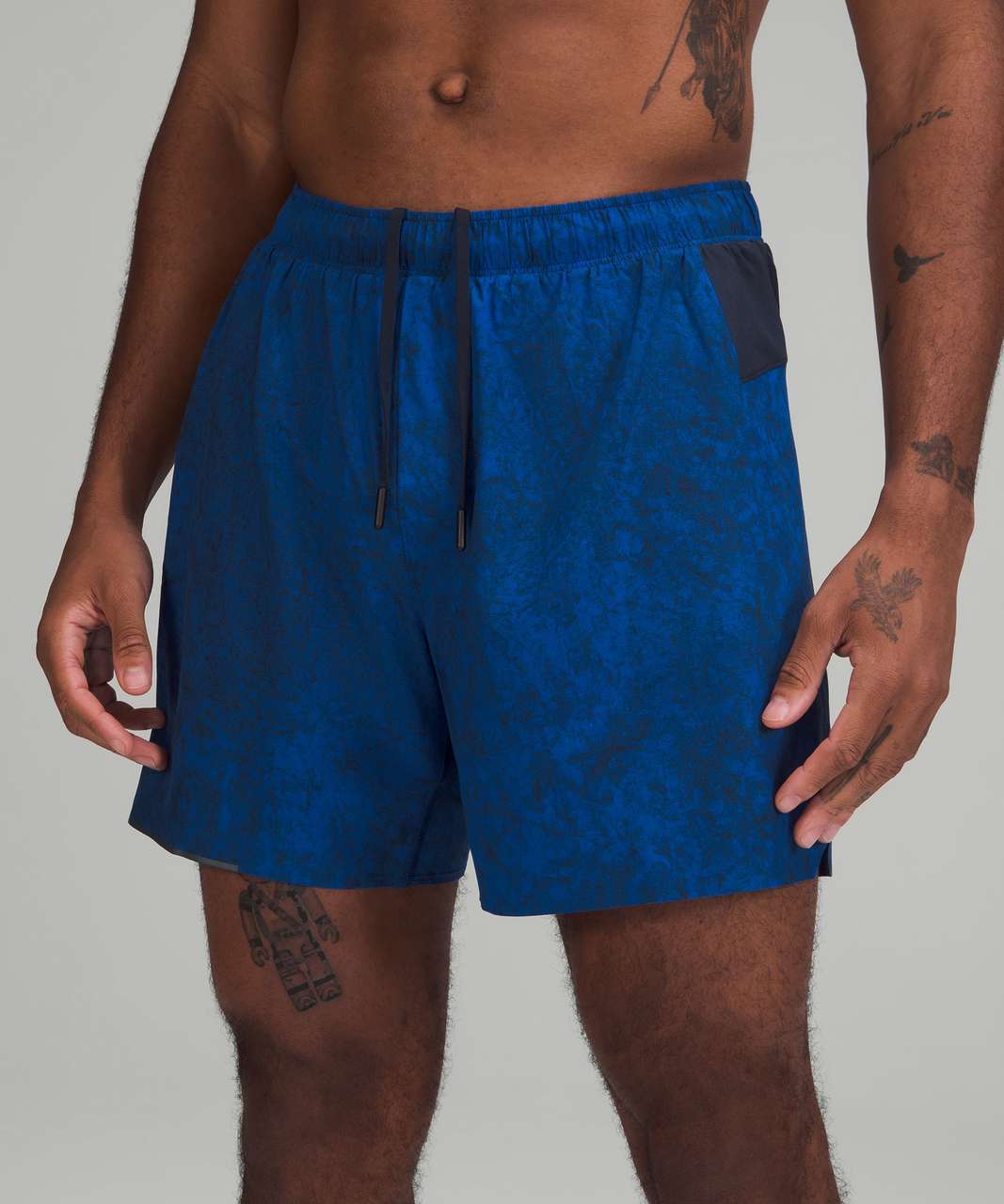 Lululemon Surge Lined Short 6" - Gravel Dust Symphony Blue True Navy