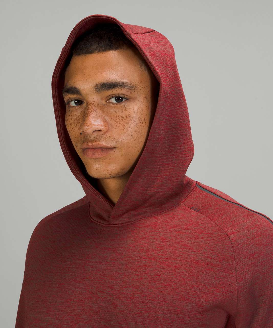 Lululemon Textured Tech Hoodie - Heathered Grenadine Red / Rover - lulu  fanatics