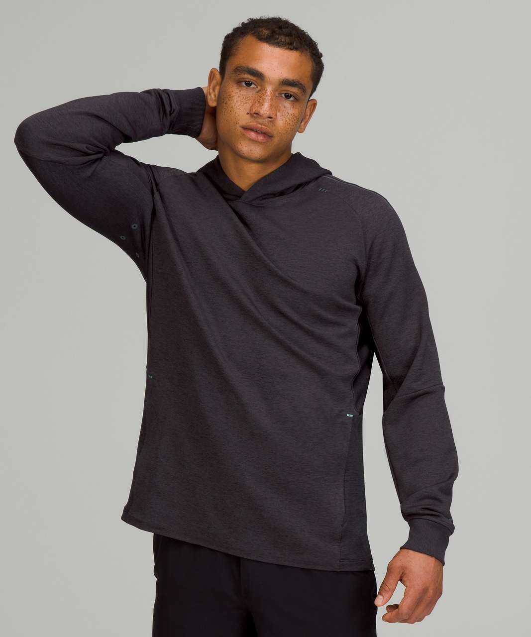 Lululemon Textured Tech Hoodie - Heathered Black Granite / Black