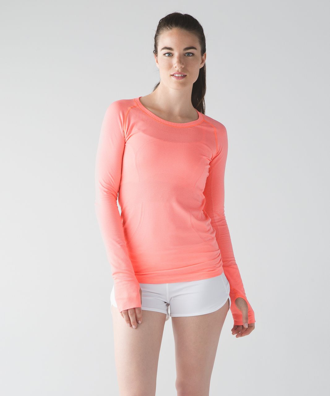 Lululemon Swiftly Tech Long Sleeve Crew - Heathered Grapefruit