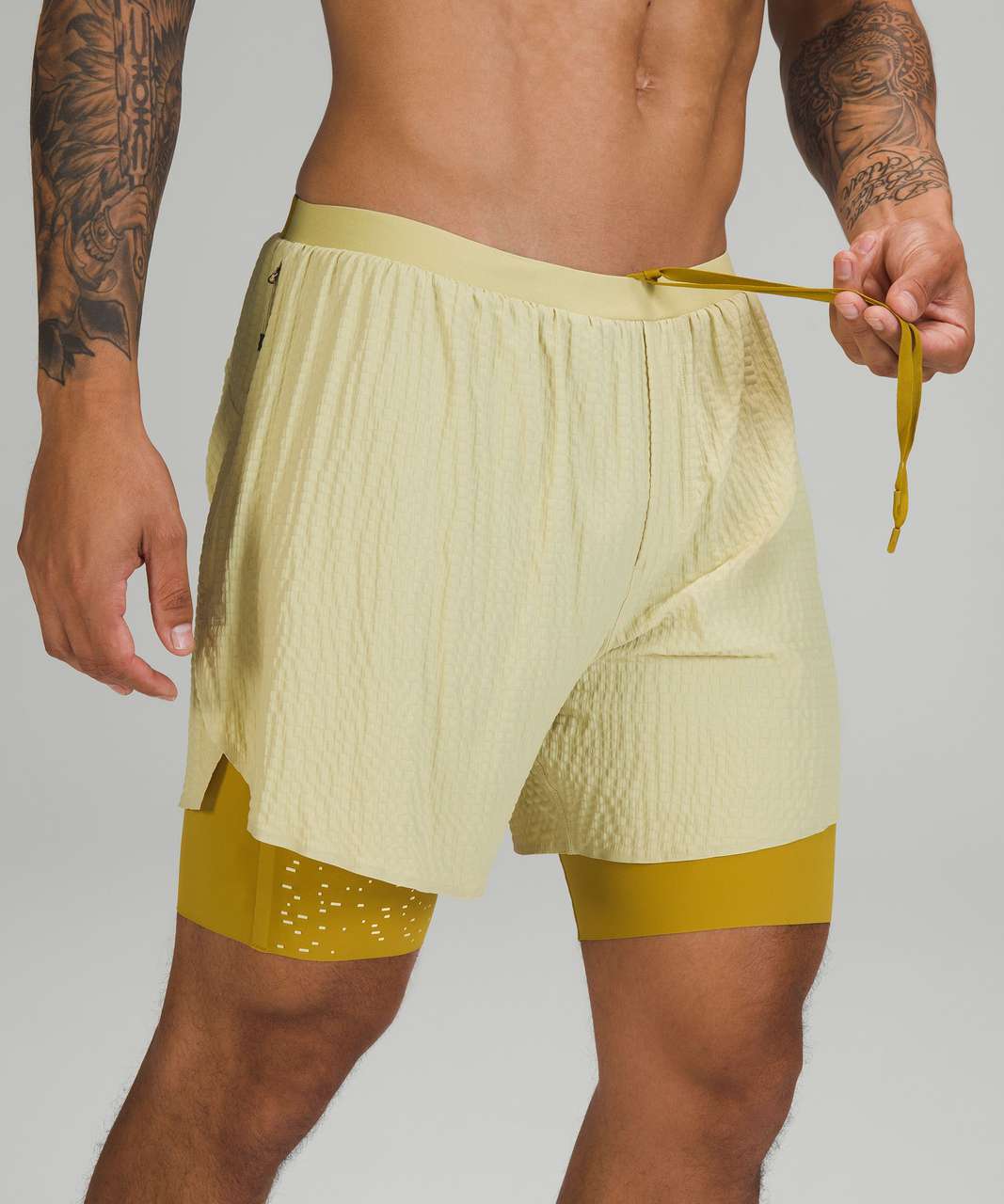 Lululemon Surge Lined Short 6 *Special Edition - Dew Green / Auric Gold -  lulu fanatics