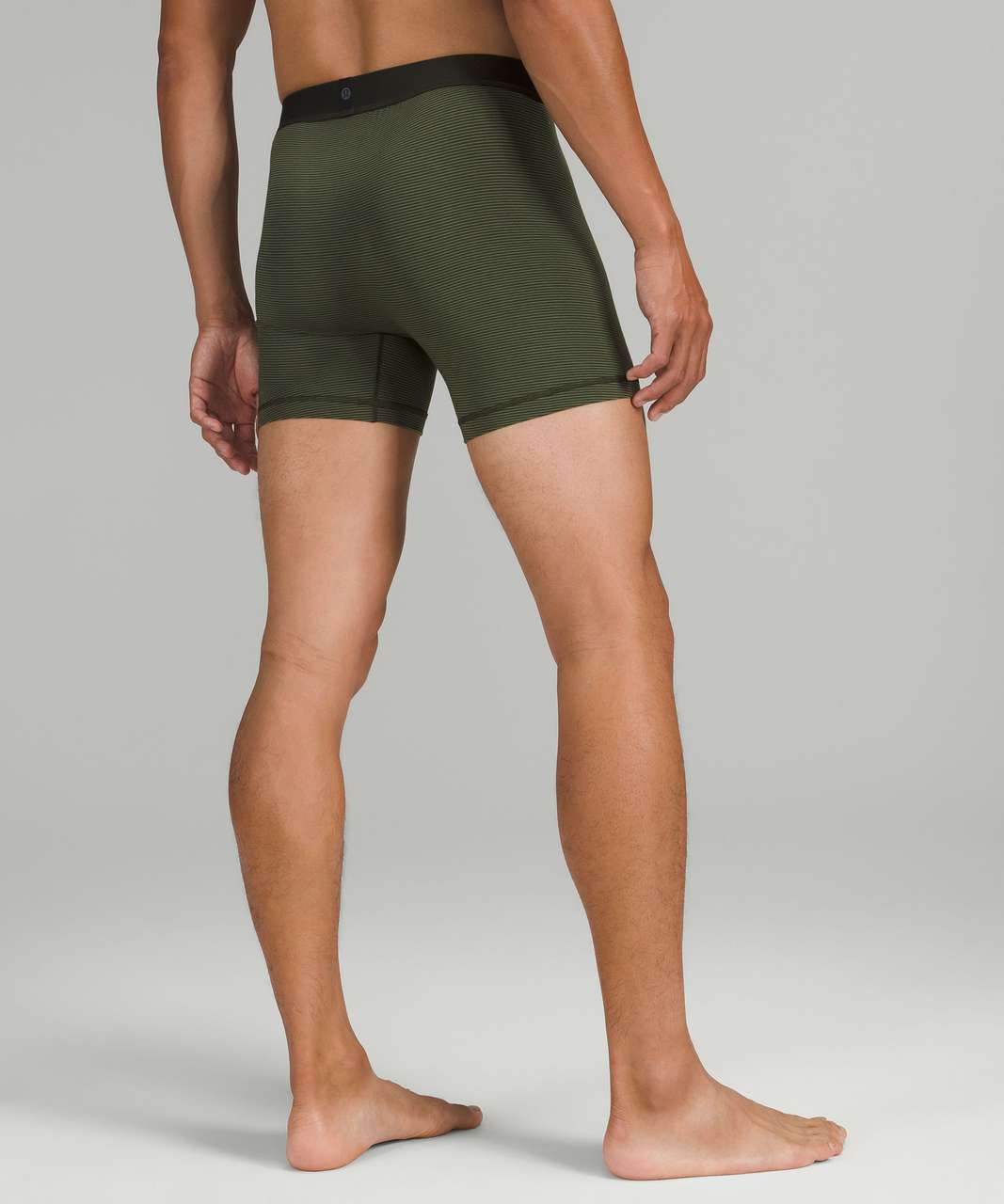 Lululemon Always In Motion Boxer 5" - Jumie Stripe Print Medium Olive Dark Olive