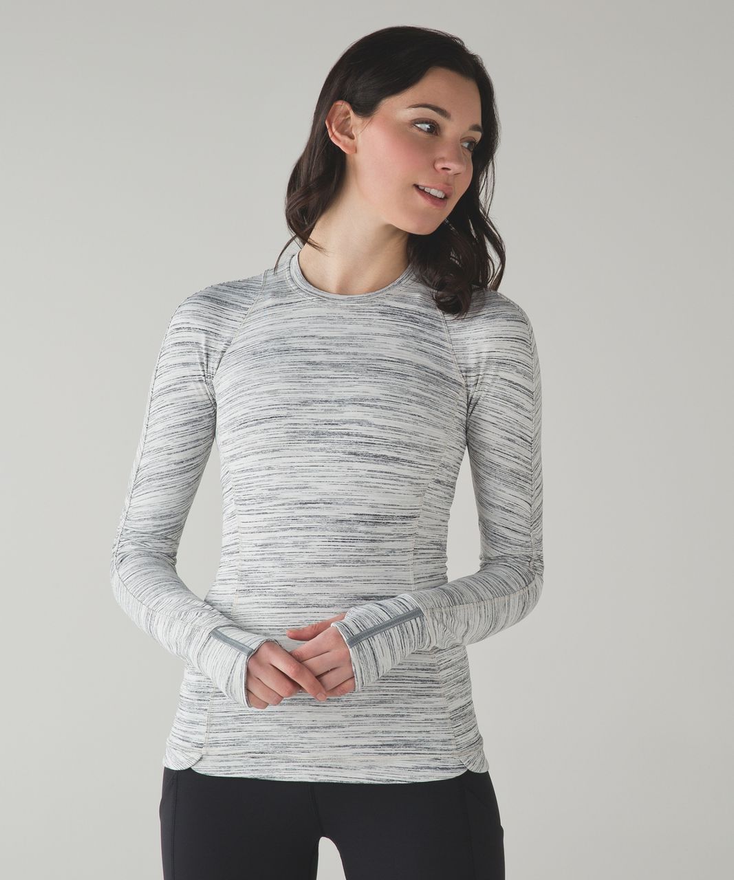 Lululemon Runderful Long Sleeve - Space Dye Camo White Silver Spoon ...