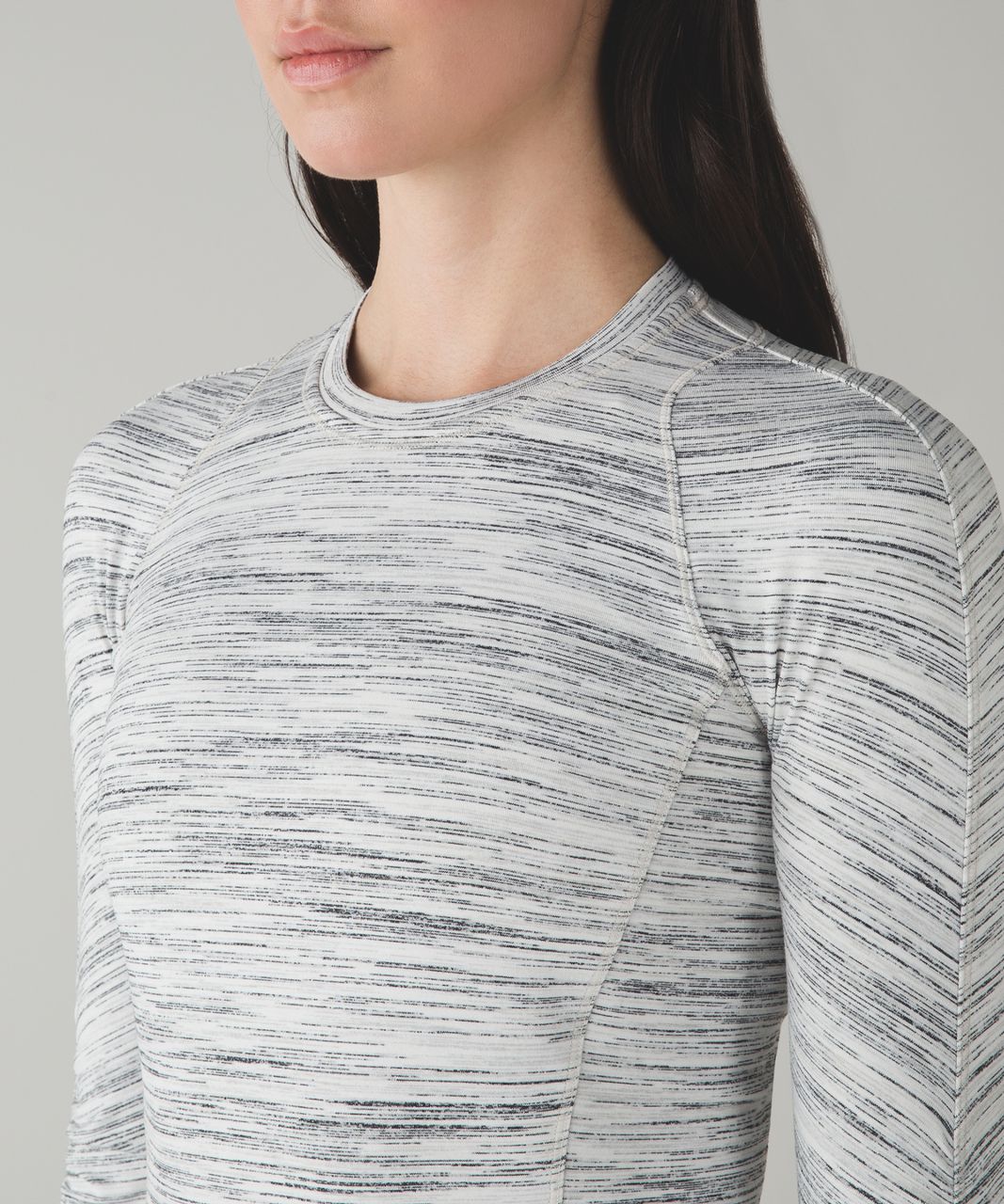 Lululemon Runderful Long Sleeve - Space Dye Camo White Silver Spoon / Silver Spoon