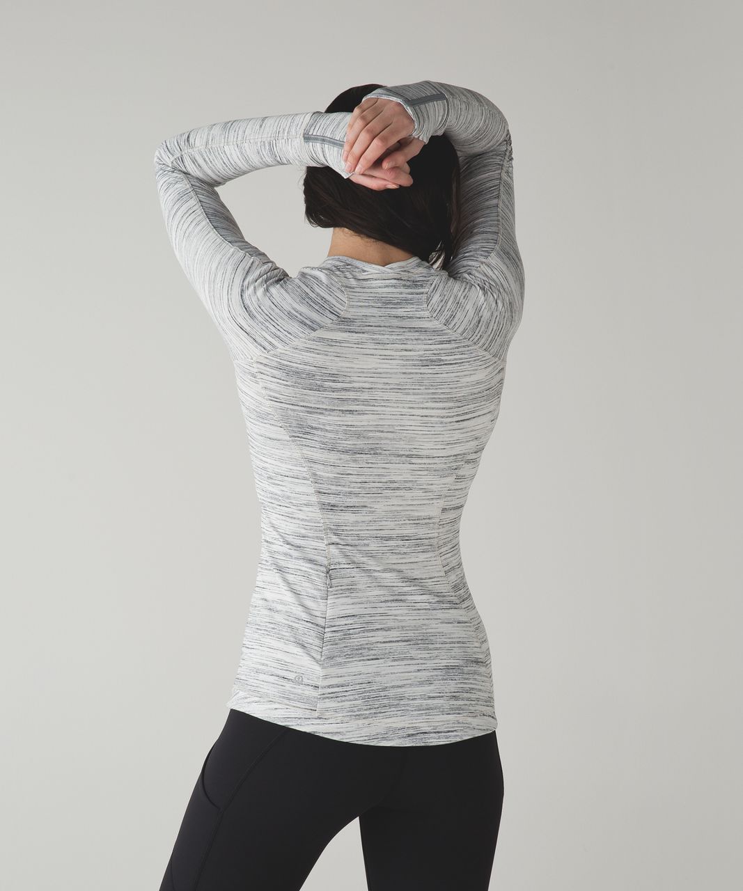 Lululemon Runderful Long Sleeve - Space Dye Camo White Silver Spoon / Silver Spoon