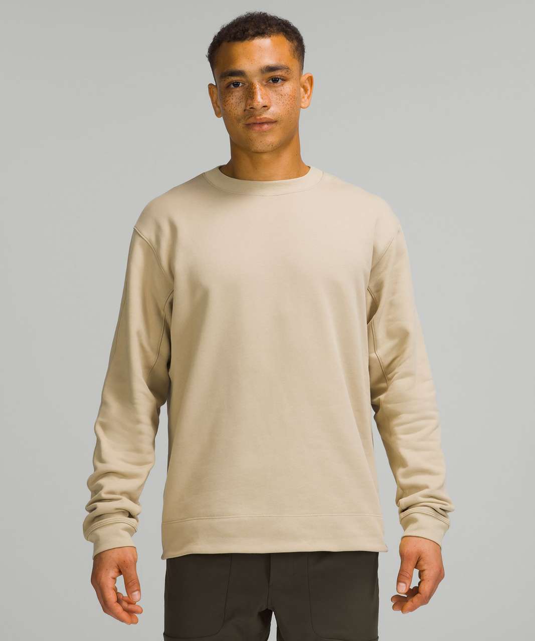 MENS BEIGE FRENCH TERRY SWEATSHIRT