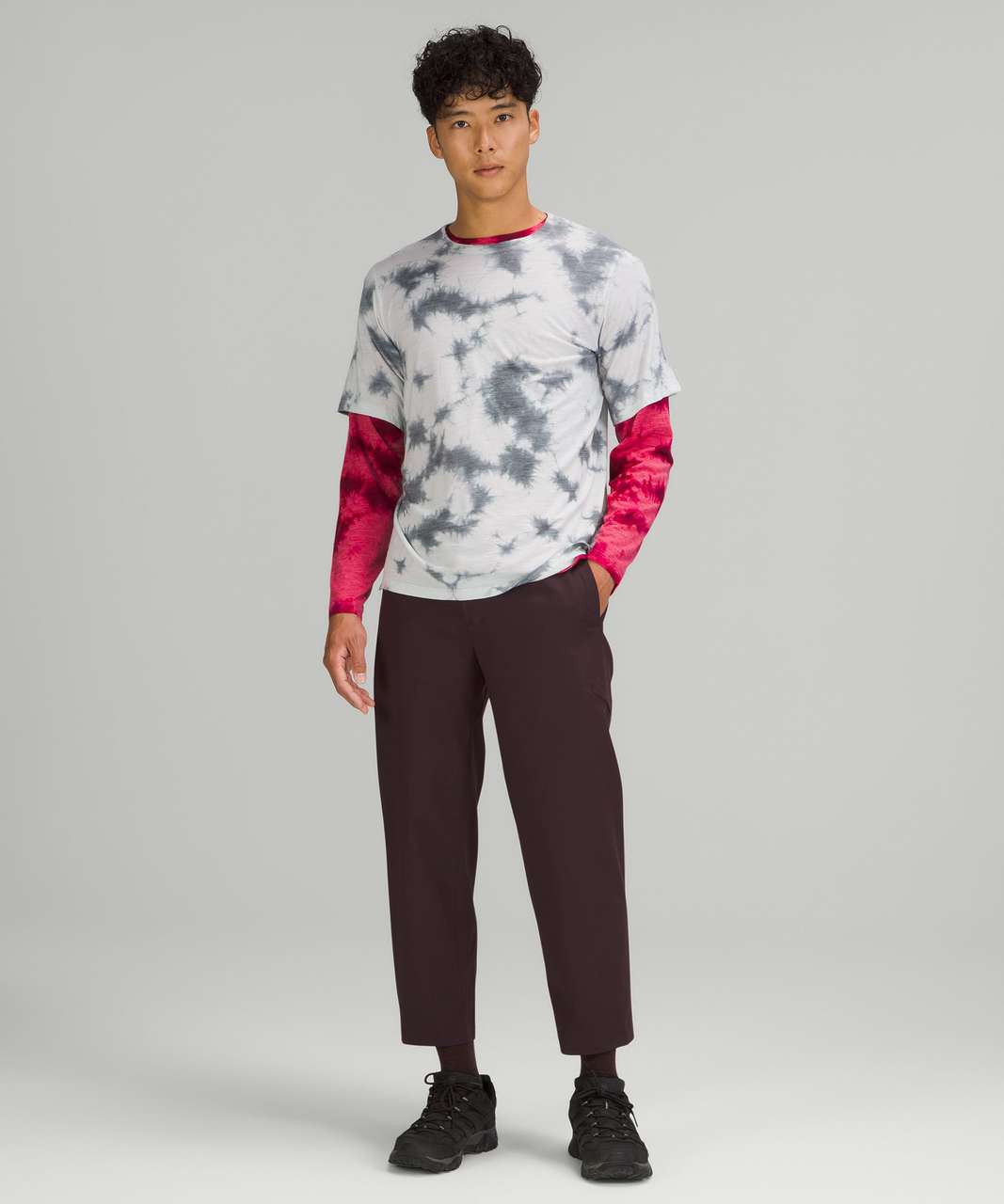 Lululemon lab Wool-Blend Tie Dye T-Shirt - Mimic Tie Dye Pink Dragonfruit  Wild Berry - lulu fanatics