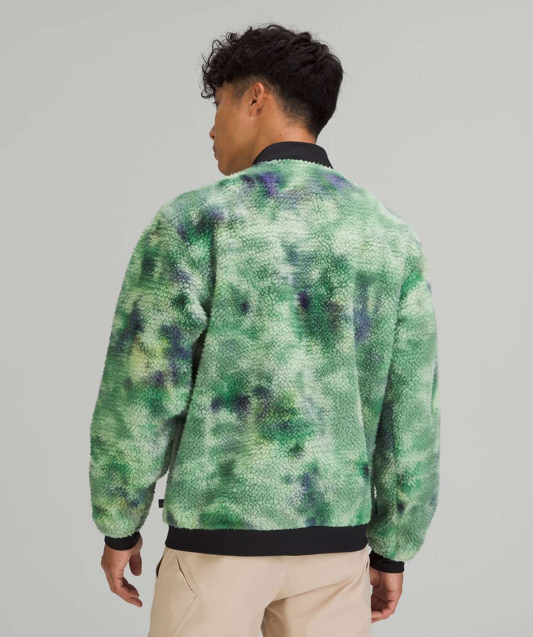 Lululemon lab Textured Fleece Bomber Jacket - Diamond Dye Green Multi