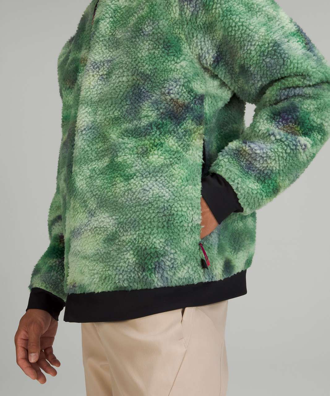 Lululemon lab Textured Fleece Bomber Jacket - Diamond Dye Green Multi