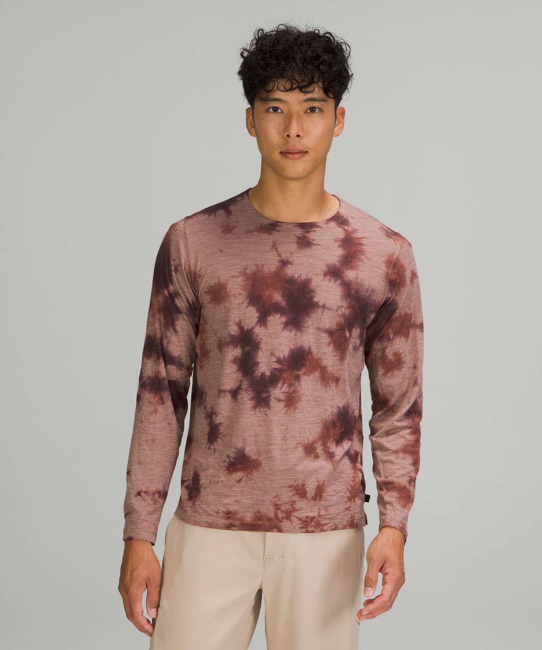 Lululemon The Fundamental Long Sleeve Shirt - New Tide Shibori Date Brown -  lulu fanatics