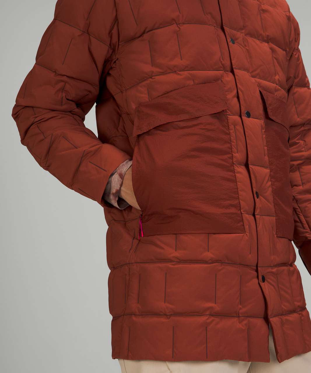 Lululemon lab Geo Quilted Down Jacket - Date Brown / Pelt