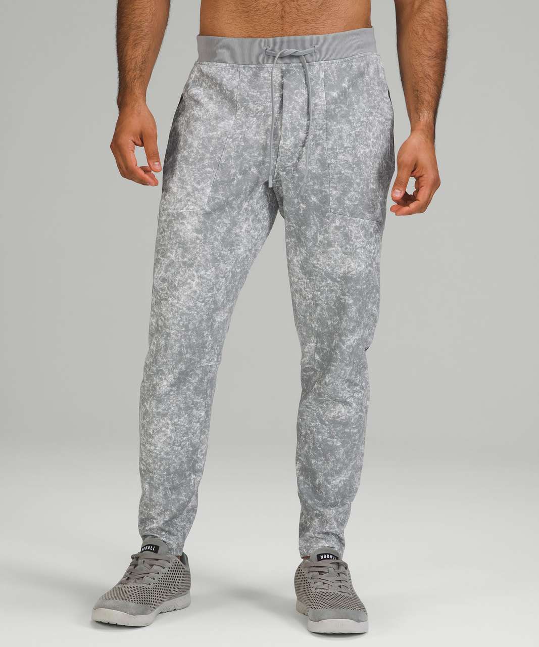 Lululemon Textured Tech Pant - Denim Wash Print White Rhino Grey Multi