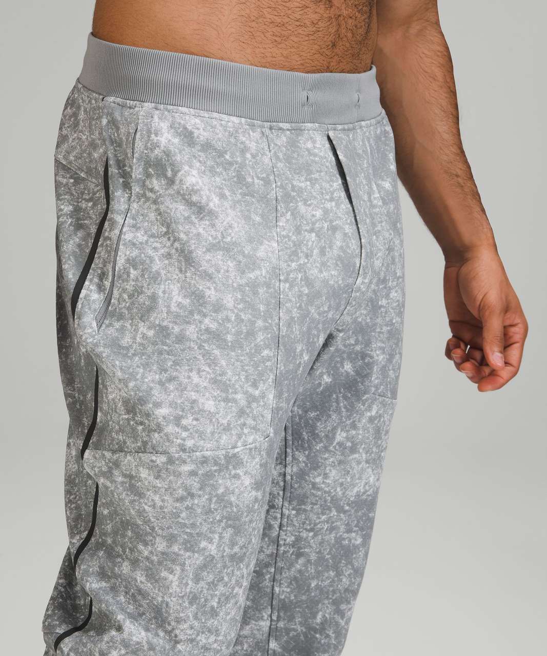 Lululemon Textured Tech Pant - Denim Wash Print White Rhino Grey Multi