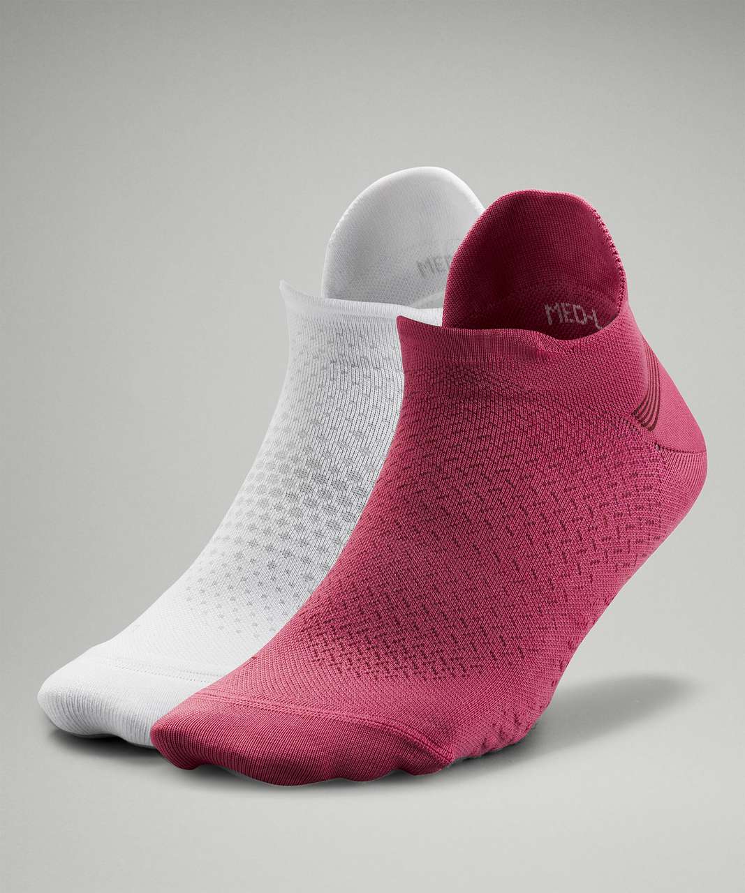 Lululemon MacroPillow and MicroPillow Tab Run Sock Box Set *Medium and Light Cushioning - Pink Lychee / White