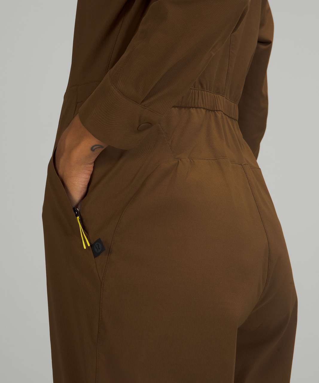 DEEP RUST LONG SLEEVE UTILITY JUMPSUIT