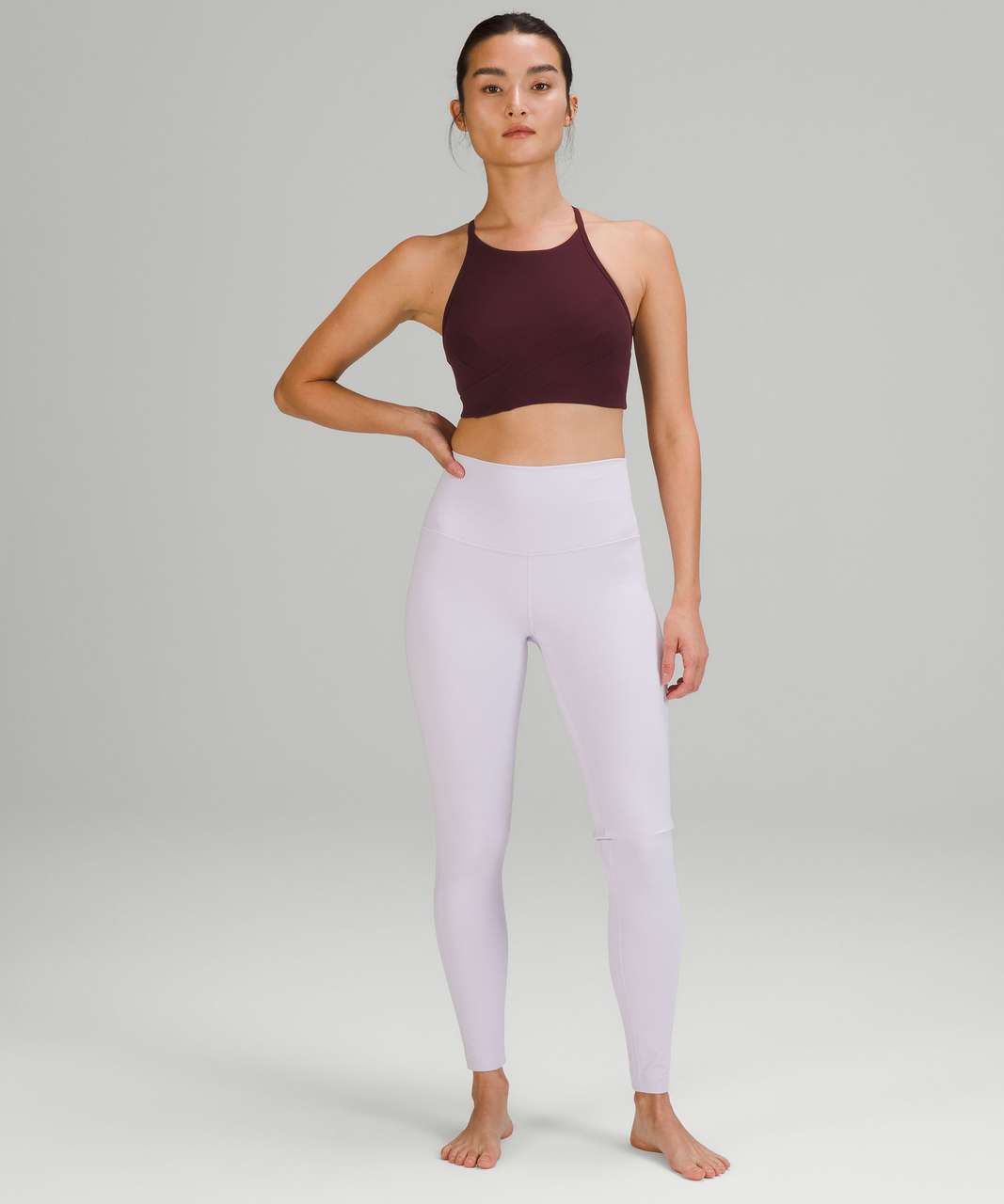 Lululemon Flow Y Wrap-Front High-Neck Bra *Light Support, B/C Cup - Cassis  - lulu fanatics