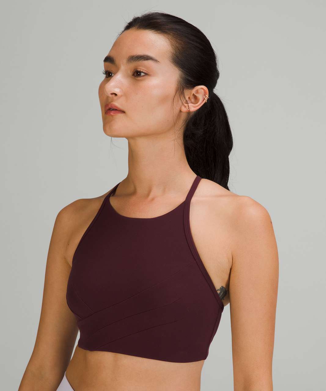 Lululemon Flow Y Wrap-Front High-Neck Bra Black - $58 (14% Off