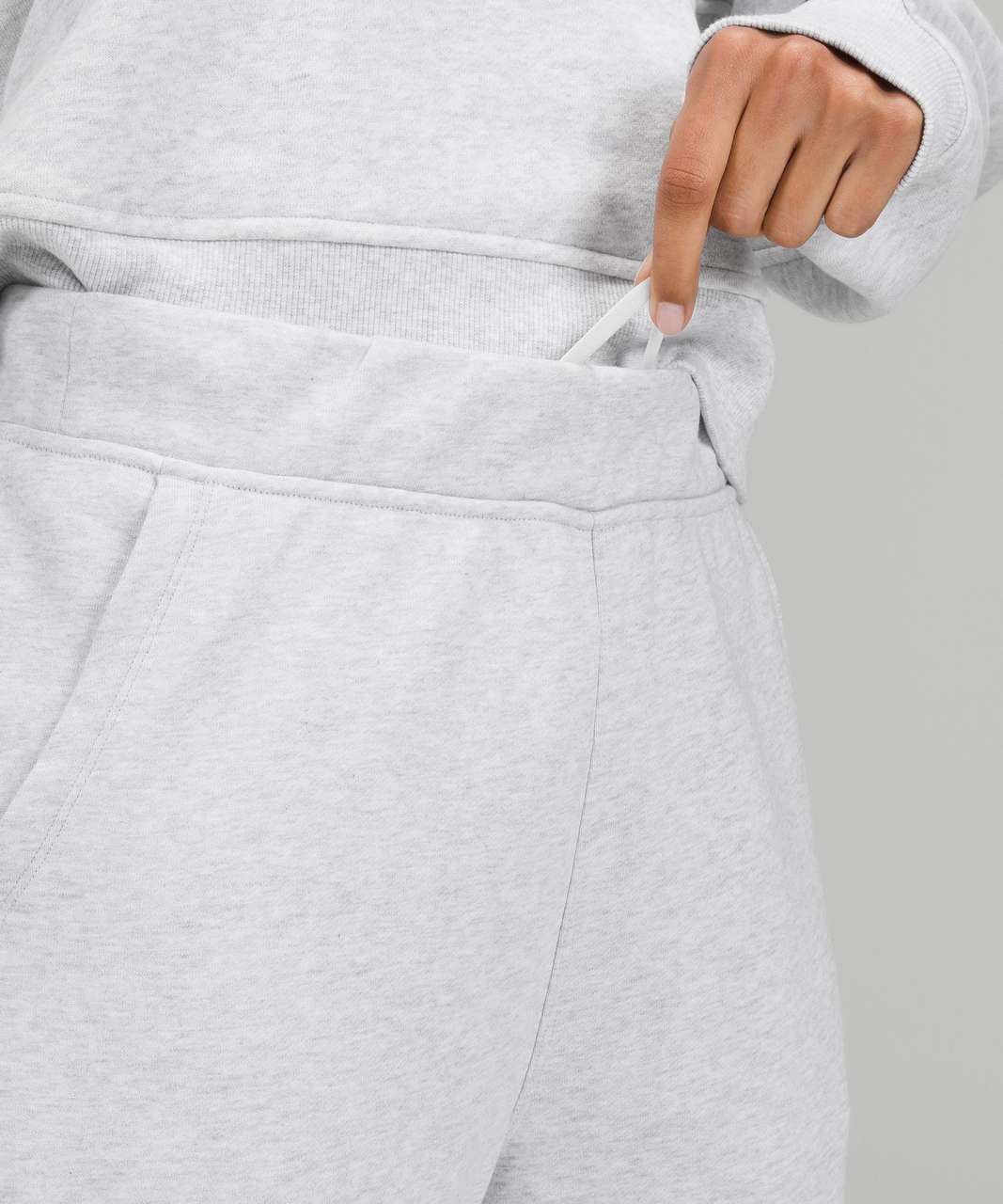 Lululemon Loungeful Cropped Hoodie - Heathered Core Ultra Light Grey - lulu  fanatics