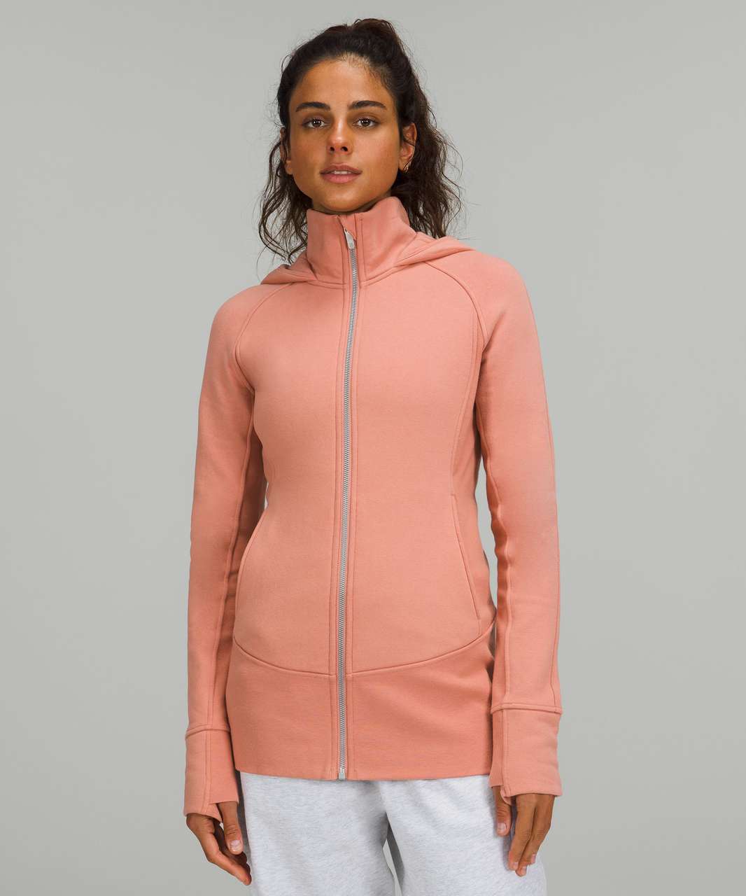 Lululemon Athletica Pink Hooded Jacket Full Zipper Thumbholes