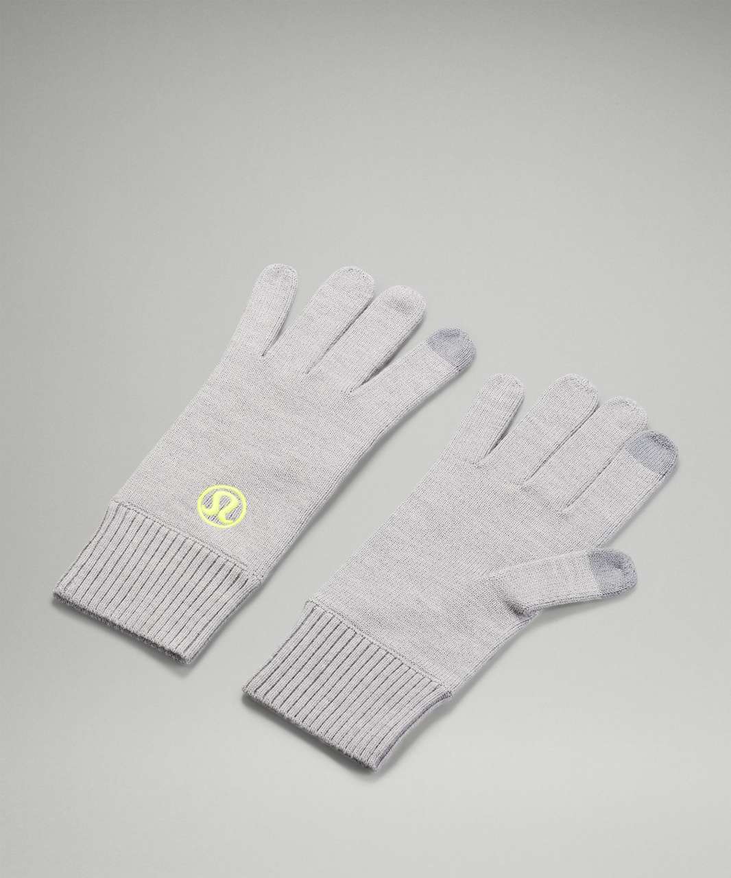 Lululemon Warm Revelation Gloves *Tech - Heathered Rhino Grey / Highlight Yellow