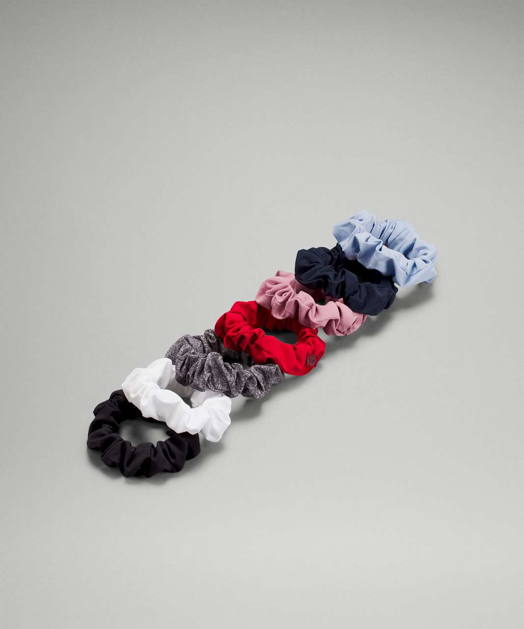 Lululemon Uplifting Scrunchie 7 Pack - Black / White / Heather Lux Multi Black / Dark Red / Pink Taupe / Blue Linen / True Navy