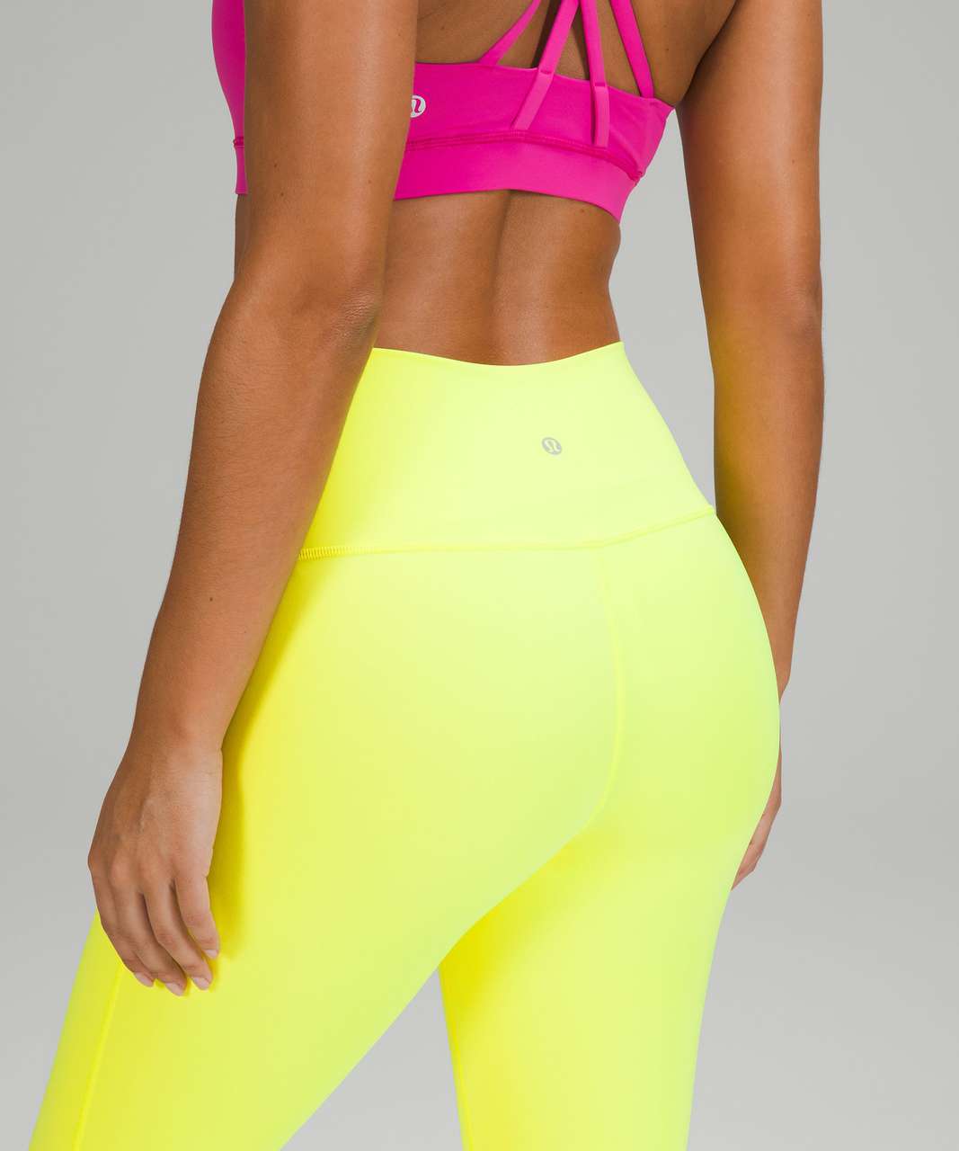 Lululemon Yellow Colorful Patterned Waistband High Rise Leggings - Size 6