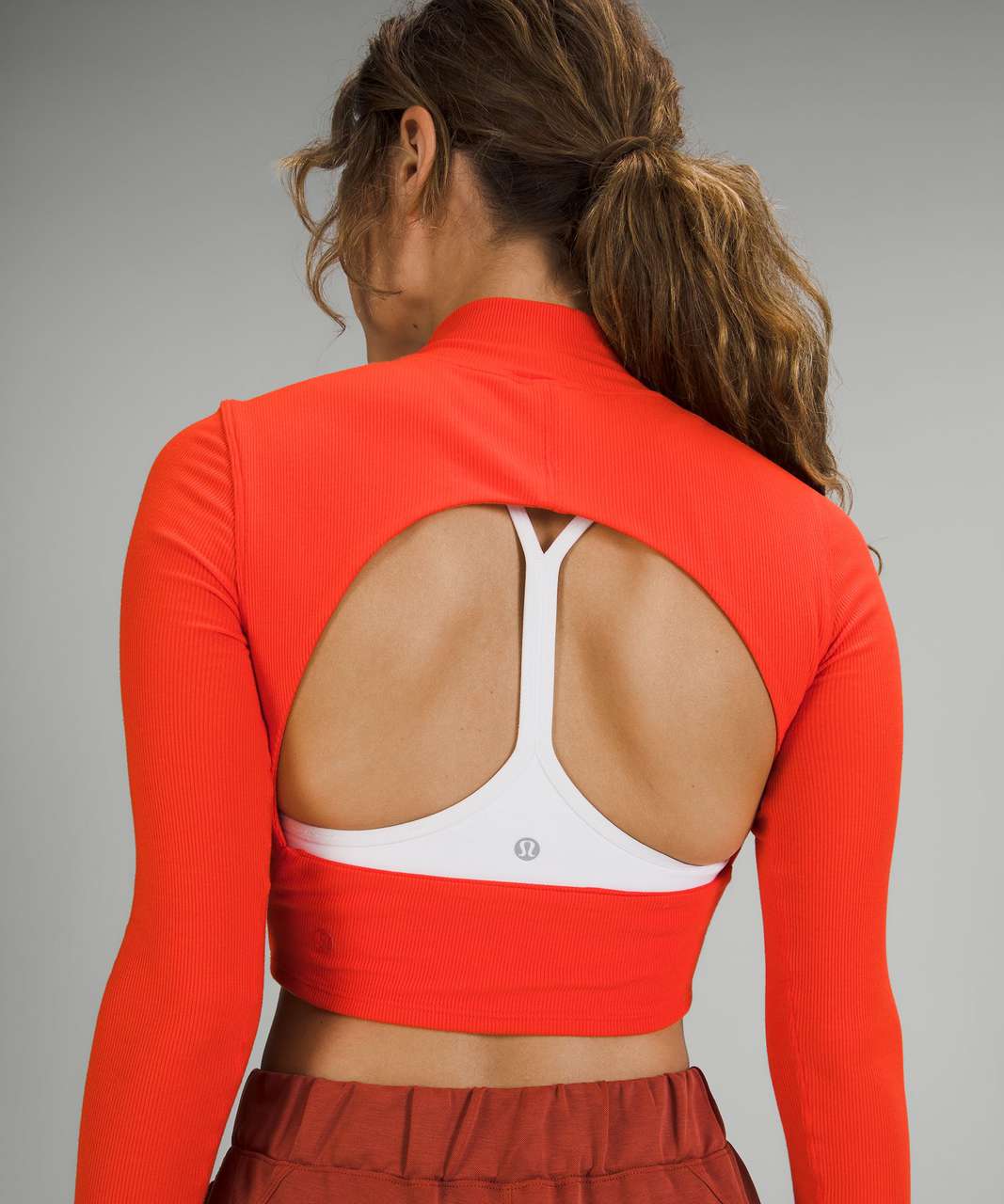 Lululemon LA Open Back Mock Neck Long Sleeve - Autumn Red - lulu