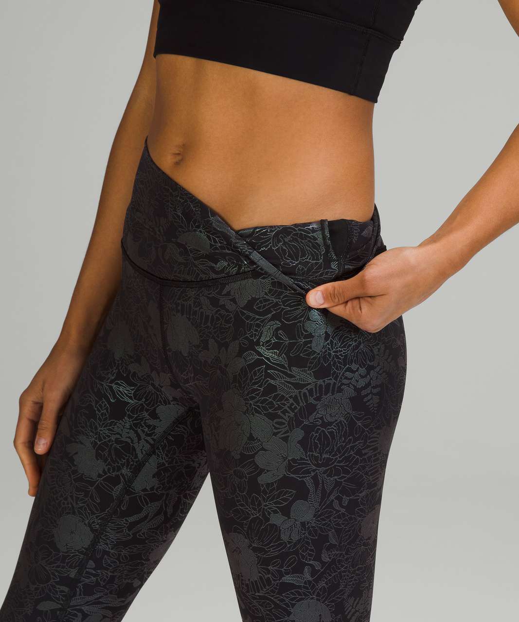 Lululemon Wunder Under High-Rise Tight 28" *Full-On Luxtreme Shine - Logo Flourish Black Iridescent Foil