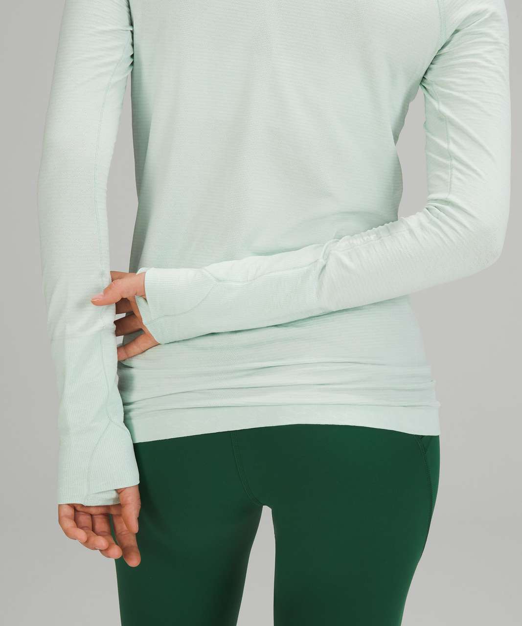Lululemon Swiftly Tech Long Sleeve Shirt 2.0 - Distorted Static Delicate Mint / White
