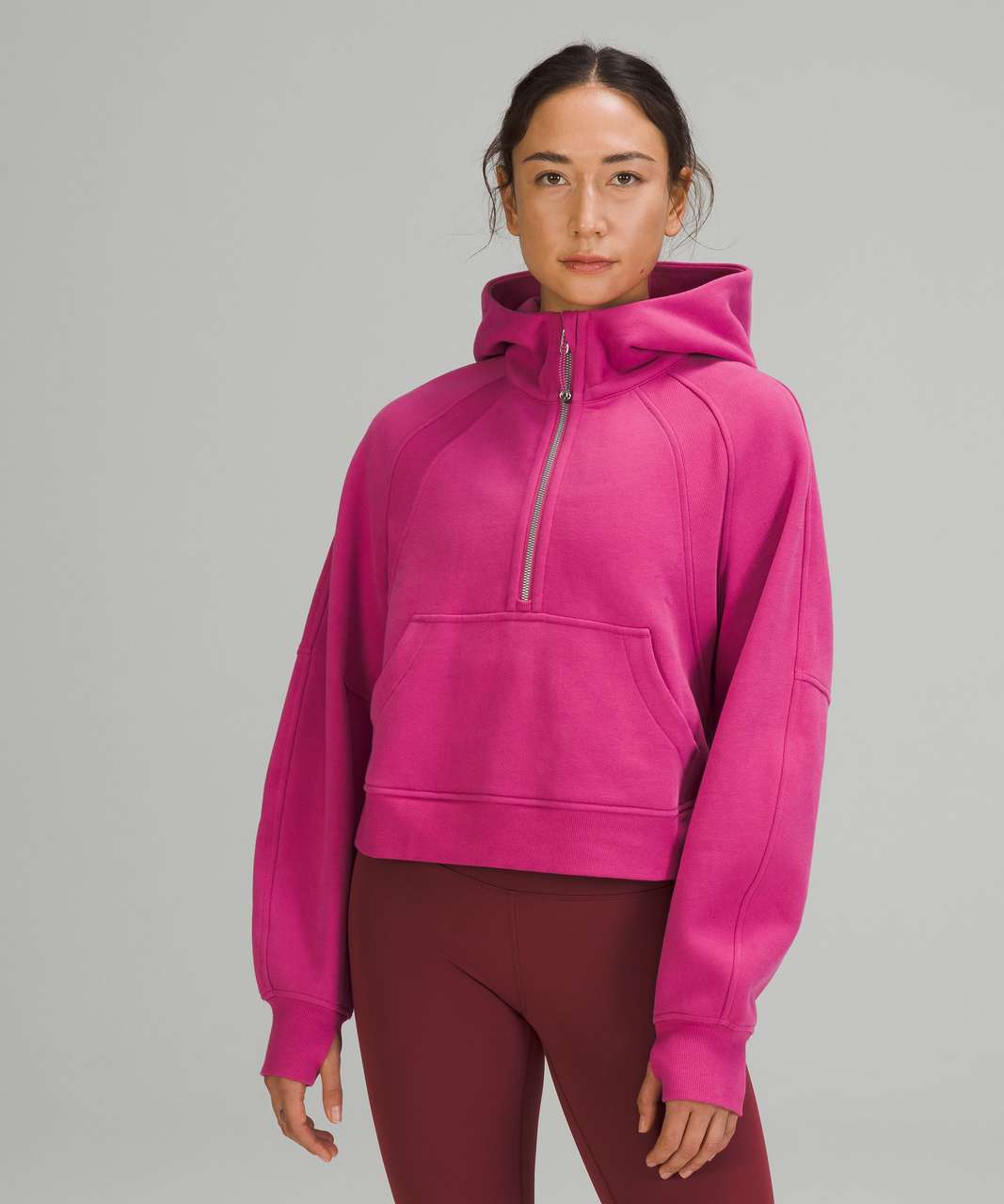 NEW Women Lululemon Scuba Oversized Half-Zip Hoodie Sonic Pink Size M/L