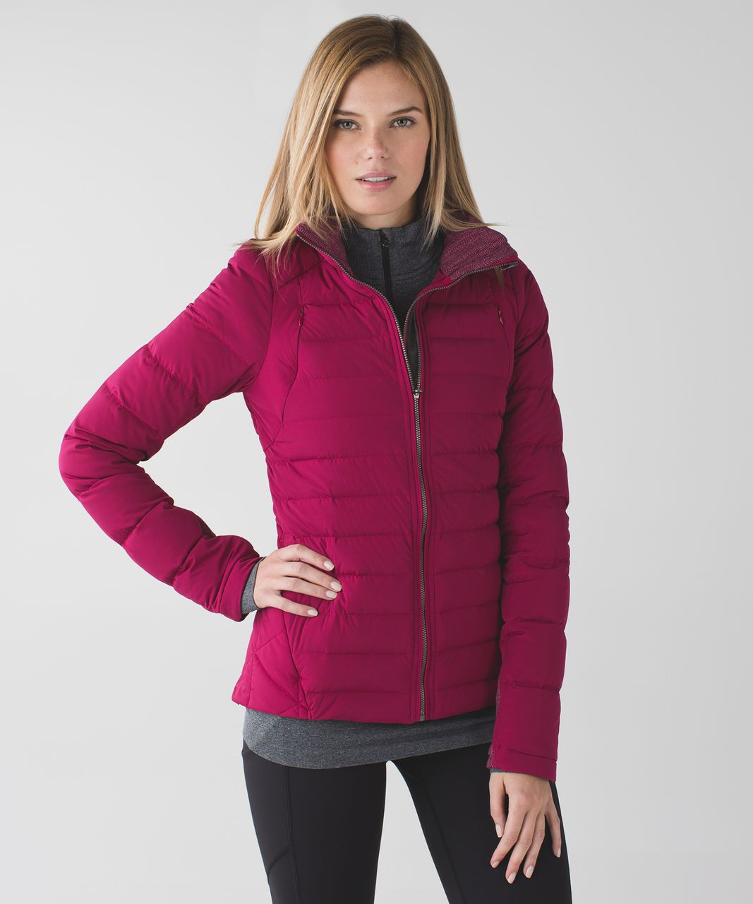 Lululemon Fluffed Up Jacket - Berry Rumble / Heathered Herringbone Heathered Berry Rumble Bordeaux Drama